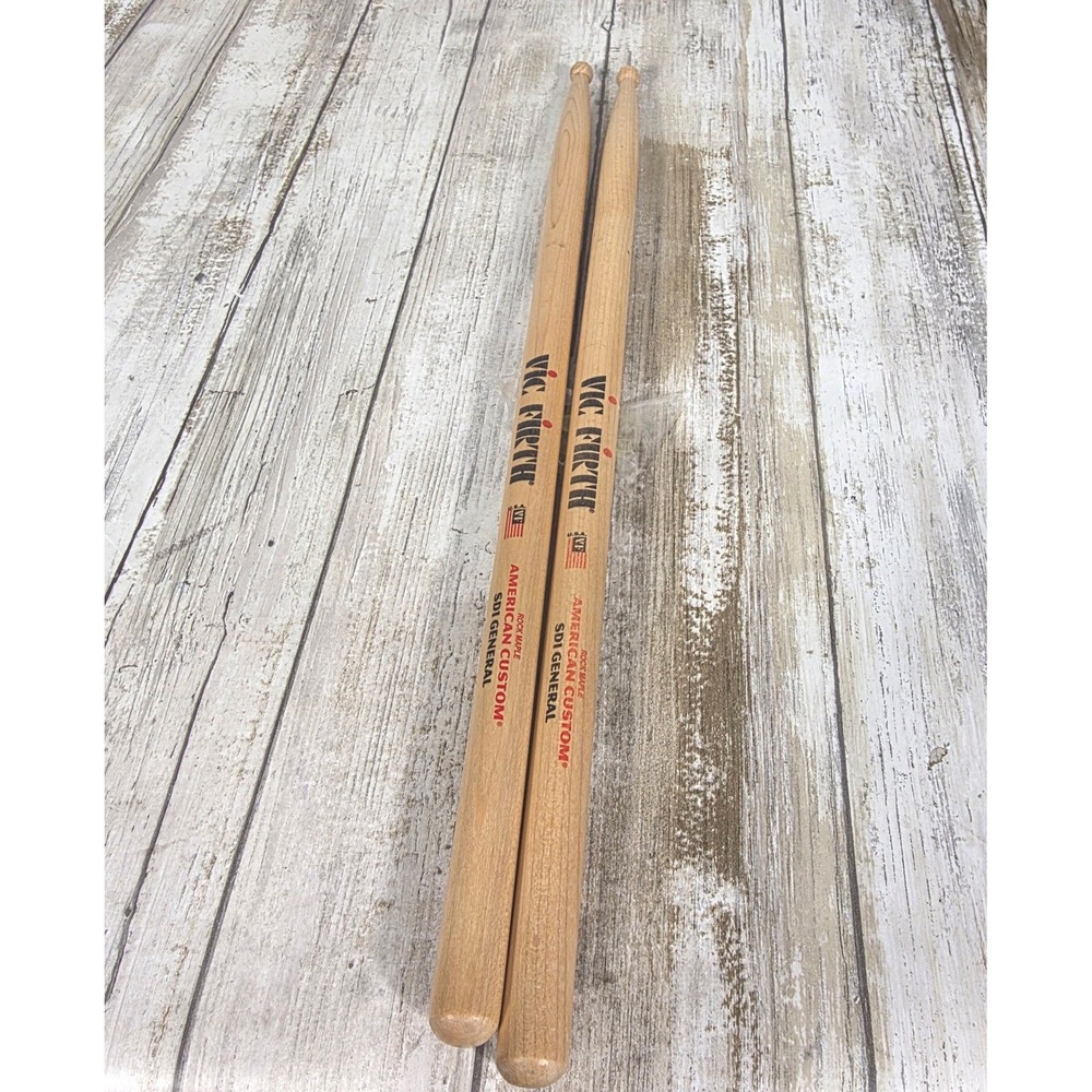 Vic Firth American Custom SD1 General Rock Maple Drumsticks Wood Tip Pair